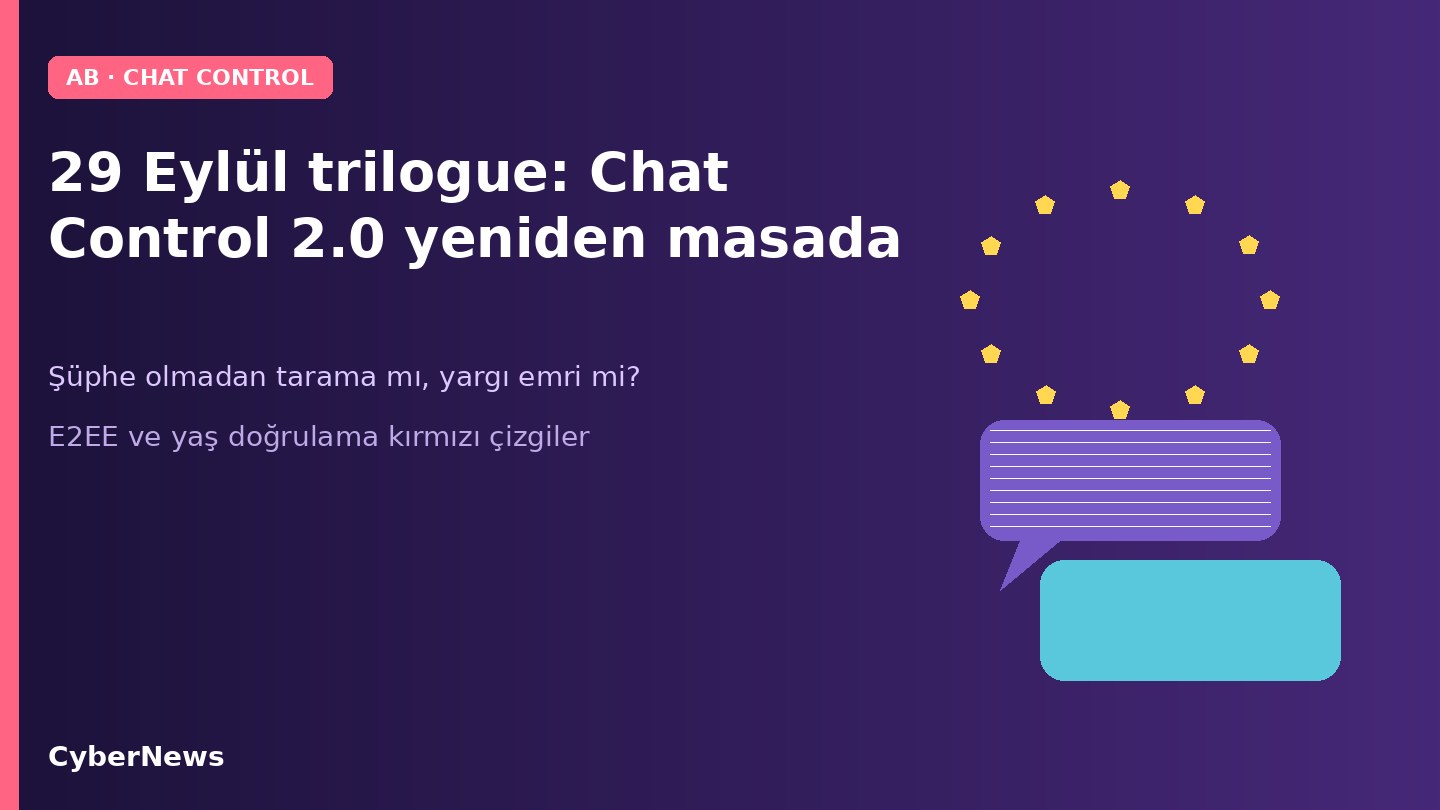 AB Chat Control 2.0: 29 Eylül trilogue’da tarama mı, yargı emri mi?