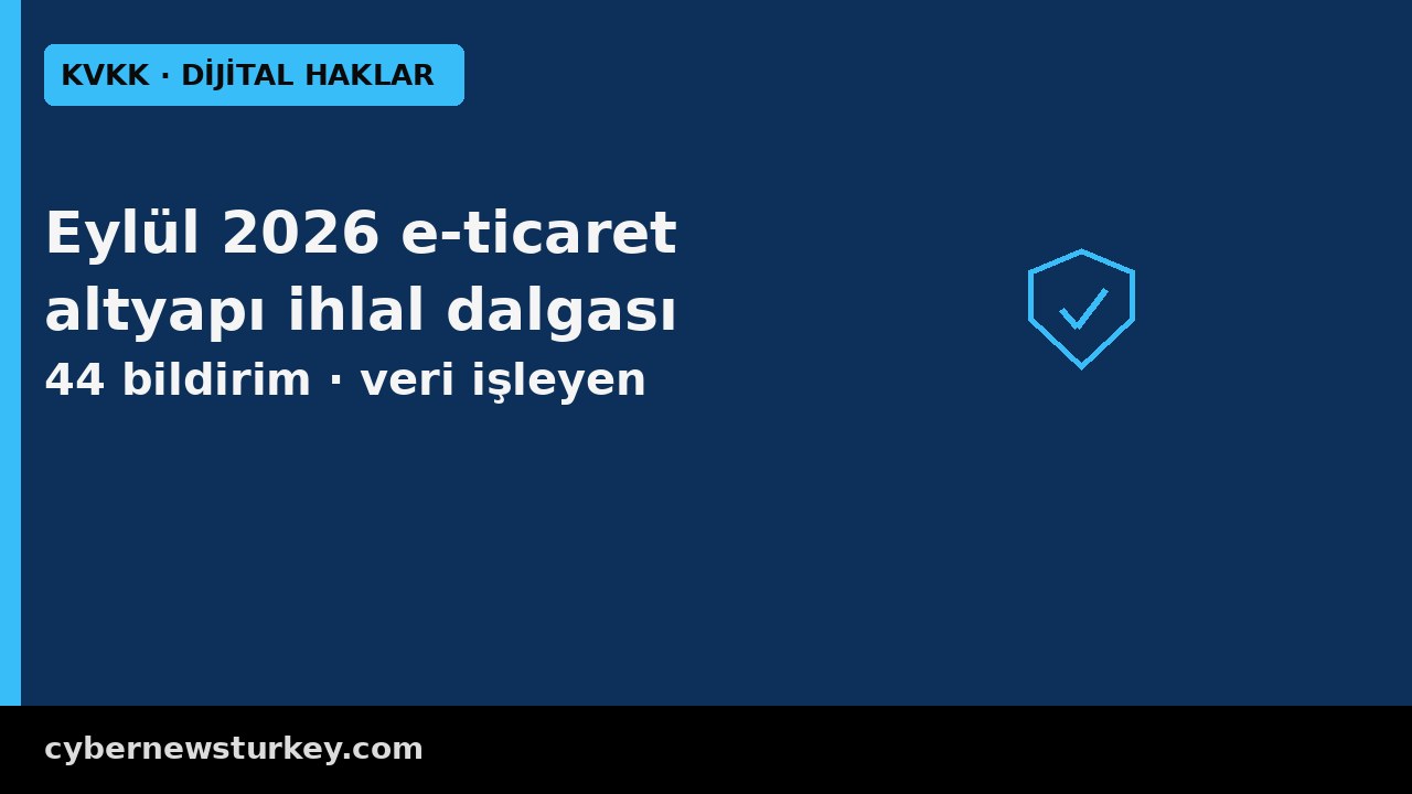 KVKK Eylül 2026: e-ticaret altyapı ihlali dalgası — iki haftada 44 bildirim