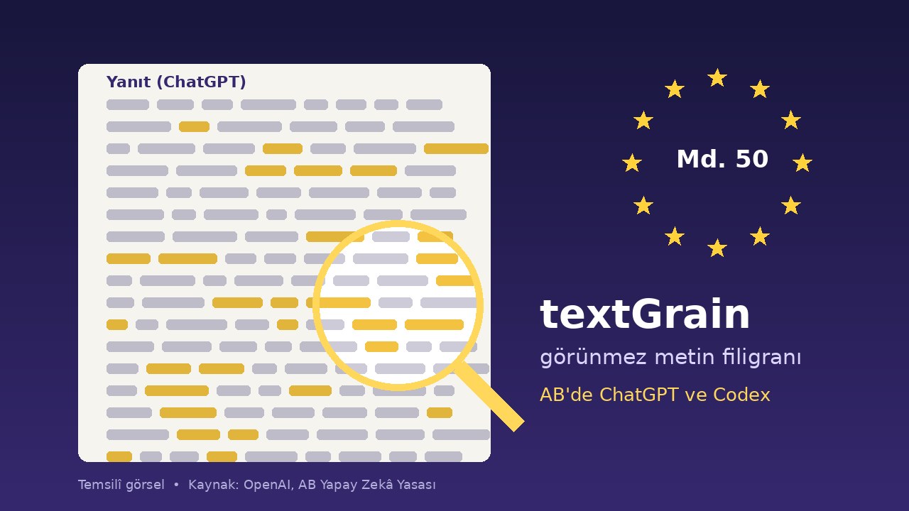 ChatGPT metinlerine görünmez filigran geliyor: OpenAI, AB Yapay Zekâ Yasası için textGrain'i açtı